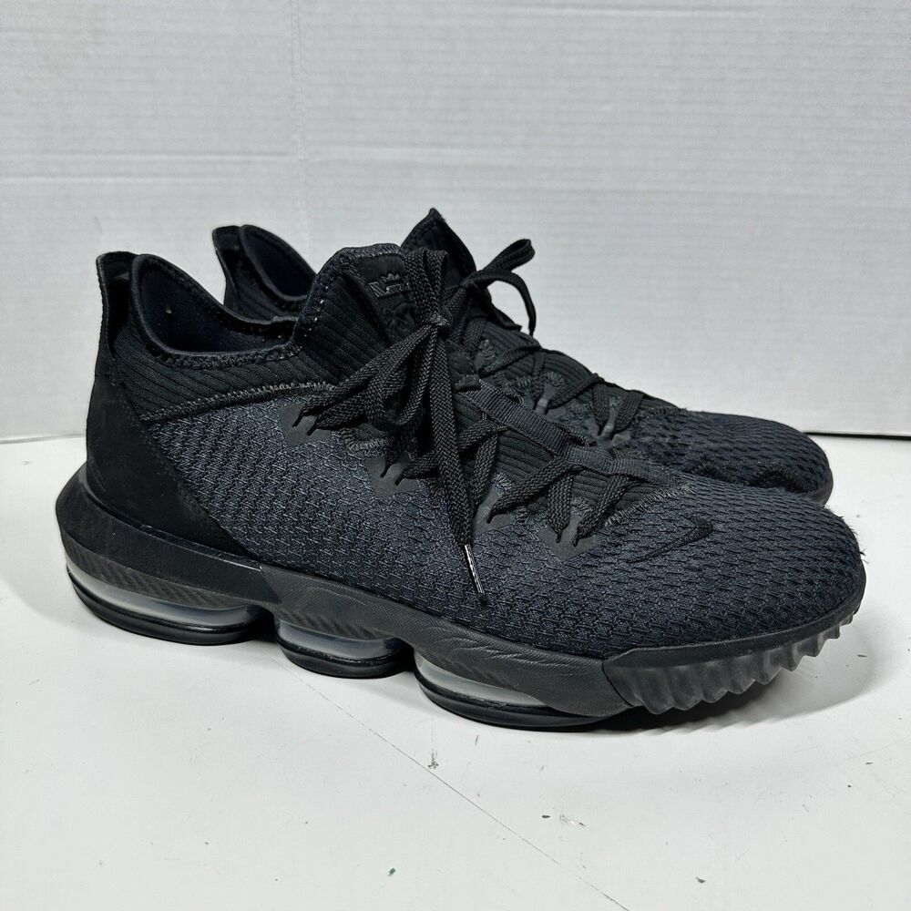 2019 Nike LeBron 16 Low “Triple Black” Size 13 CI2668-002 - Picture 7 of 10